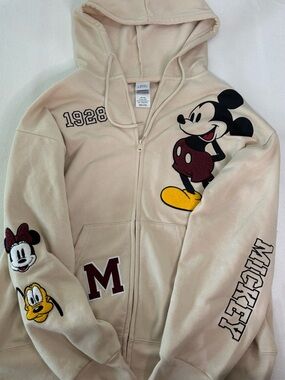 Disney Mickey Mouse Zip-Up Hoodie with Character Patches
